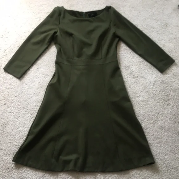 J. Crew | Dresses | J Crew Stretch Olive Suiting Dress 8t | Poshmark
